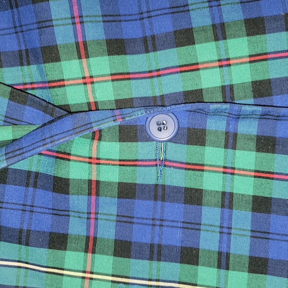 Vintage blazer Prestwyck jacket plaid green blue yellow, lined 80's 90's sz Med - Picture 5 of 9
